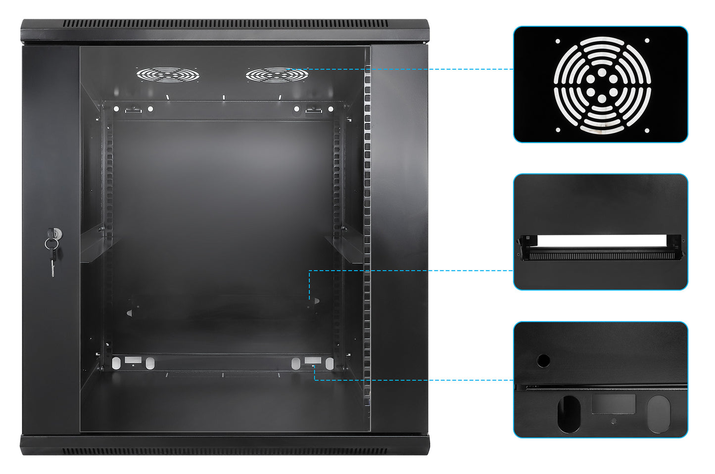 Gabinete mural de 19", 12U, Ensamblado Image 6