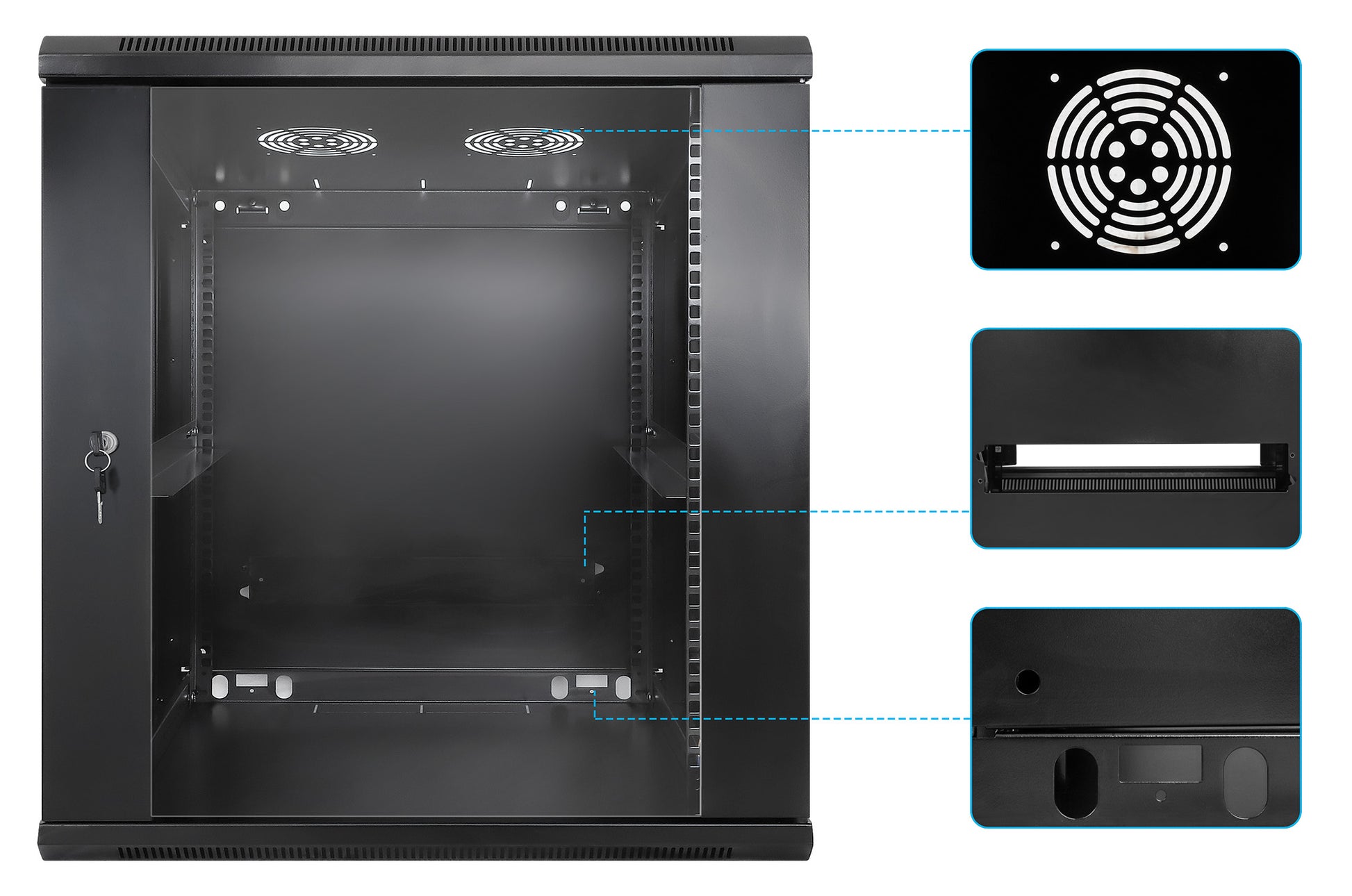 Gabinete mural de 19", 12U, Ensamblado Image 6