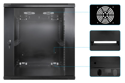 Gabinete mural de 19", 12U, Ensamblado Image 6