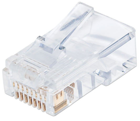 PLUG RJ45 CAT5E SOLIDO UTP BOTE 100 PZAS ORO 50-MICRAS PRO Image 1