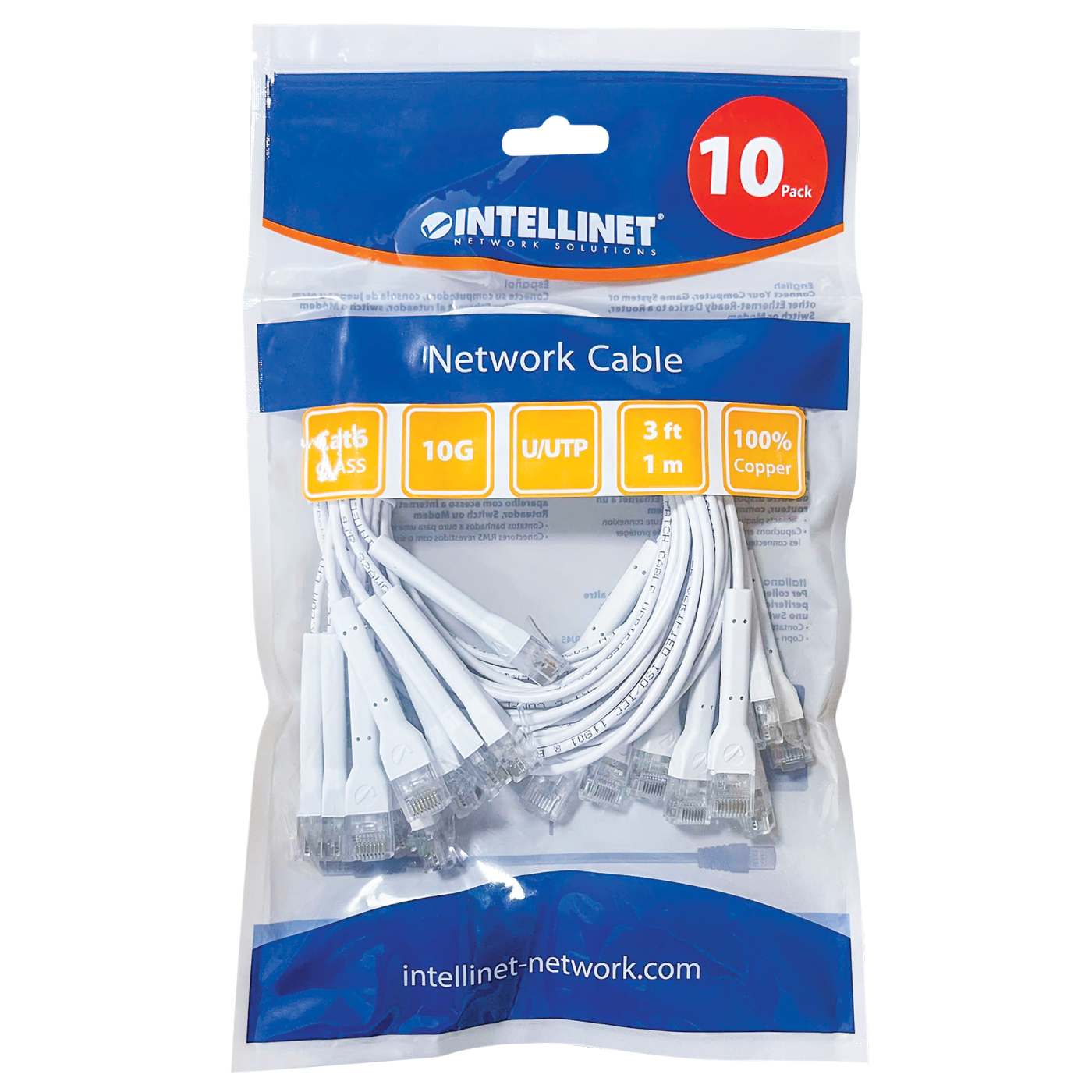 Paquete de 10 cables patch Cat6 FlexyBoot Slim, 0.9 m, U/UTP - Intellinet México