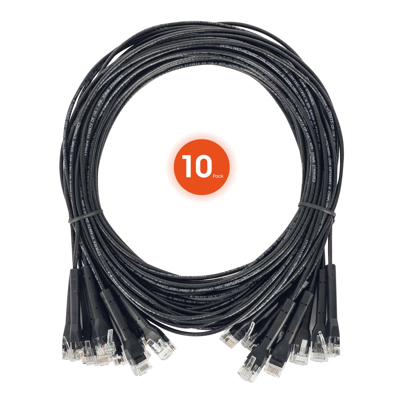 Paquete de 10 cables patch Cat6 FlexyBoot Slim, 2.1 m, U/UTP - Intellinet México