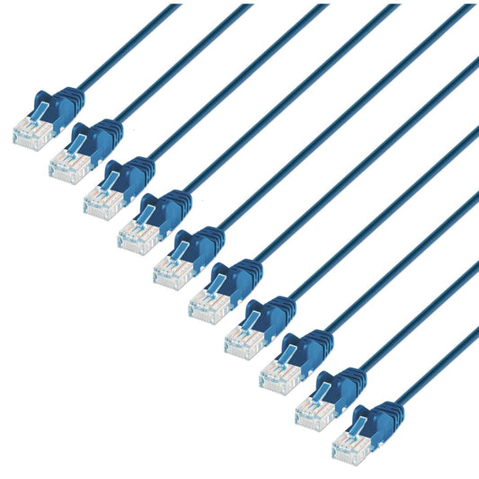 Paquete de 10 cables patch slim Cat6, 4.2 m, U/UTP, Azul - Intellinet México