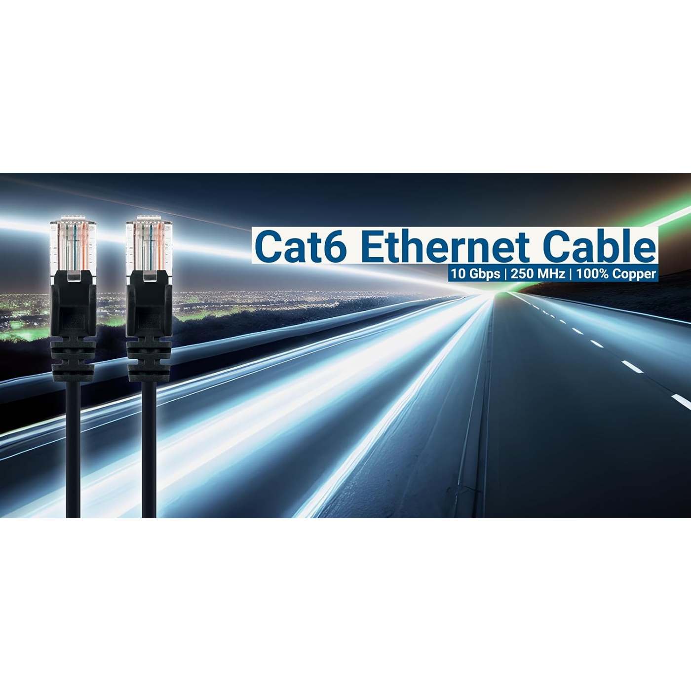 Paquete de 10 cables patch slim Cat6, 6.1 m, U/UTP, Negro - Intellinet México