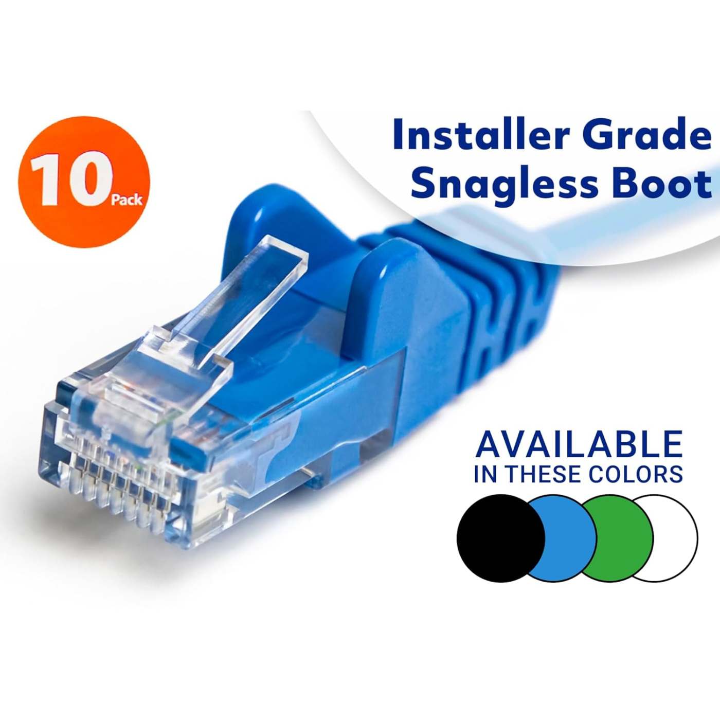 Paquete de 10 cables patch slim Cat6, 6.1 m, U/UTP, Negro - Intellinet México