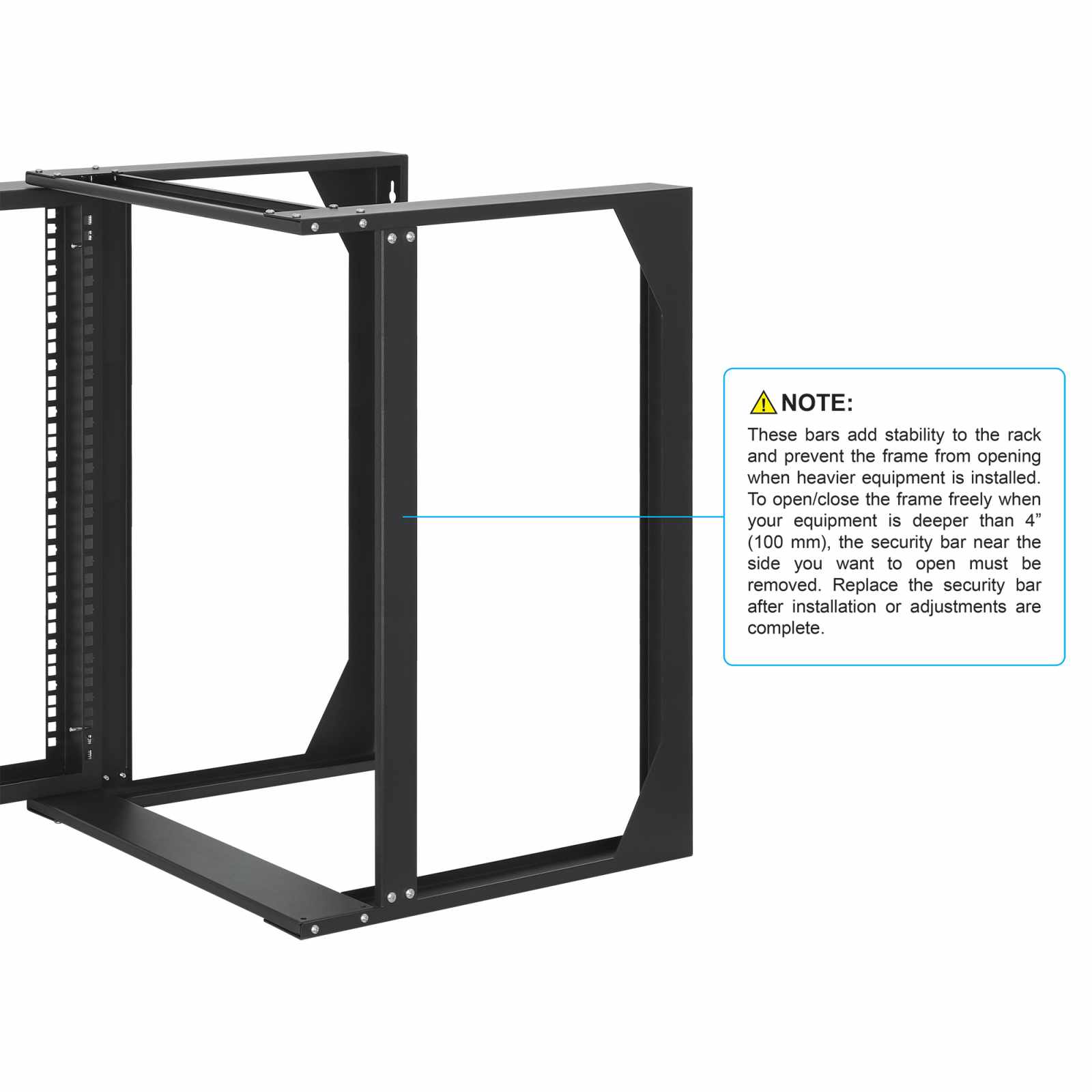 Rack abierto de 19" para montaje en pared, 2 postes, 12U Image 8