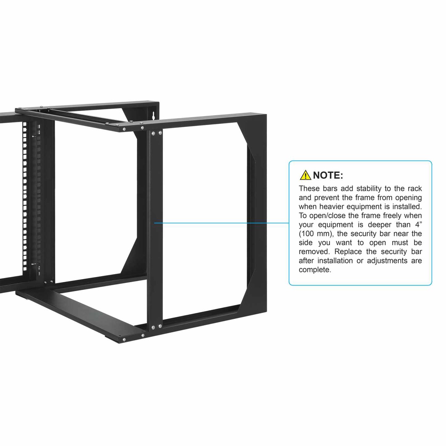 Rack abierto de 19" para montaje en pared, 2 postes, 9U Image 8