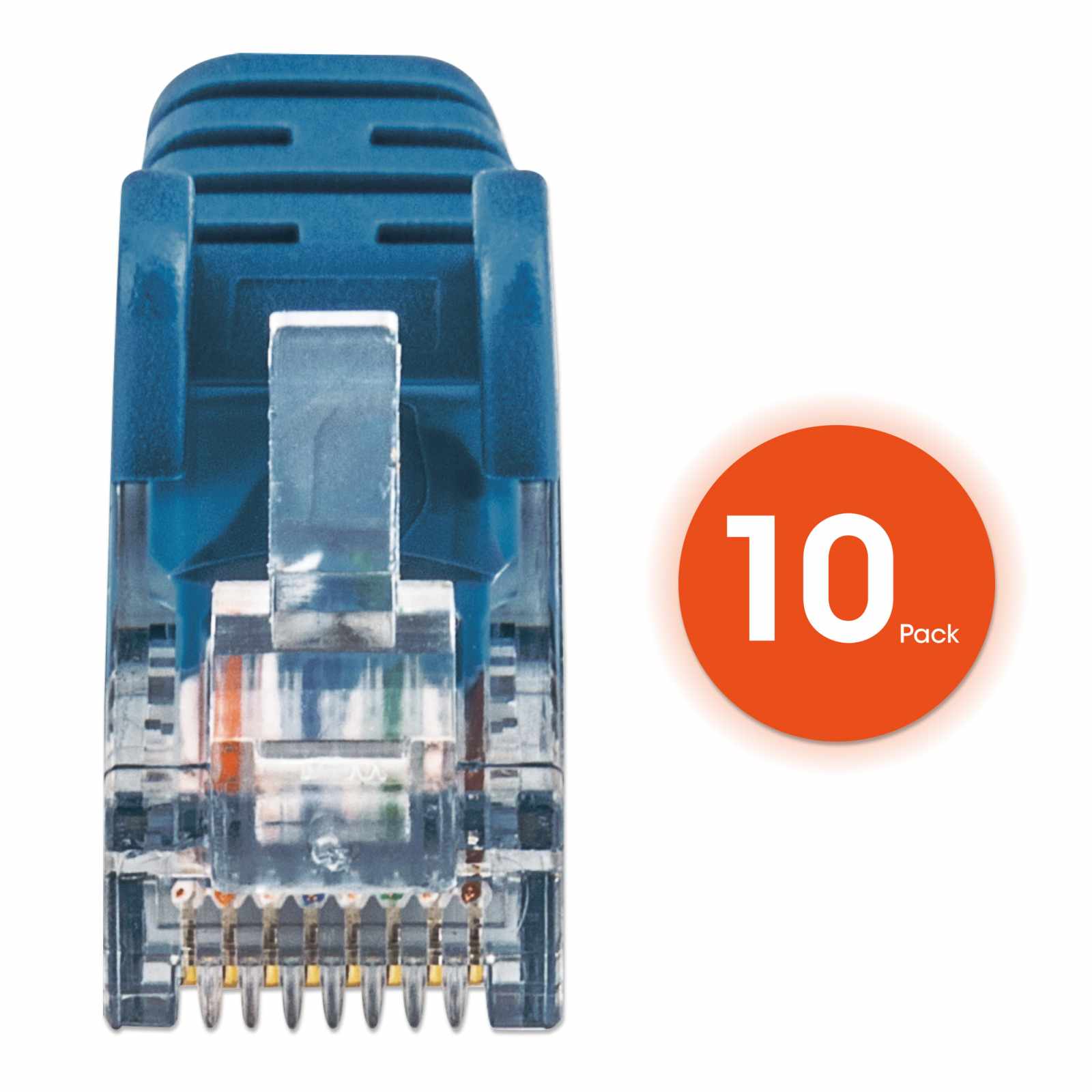 Paquete de 10 cables patch slim Cat6, 0.3 m, U/UTP, Azul Image 5