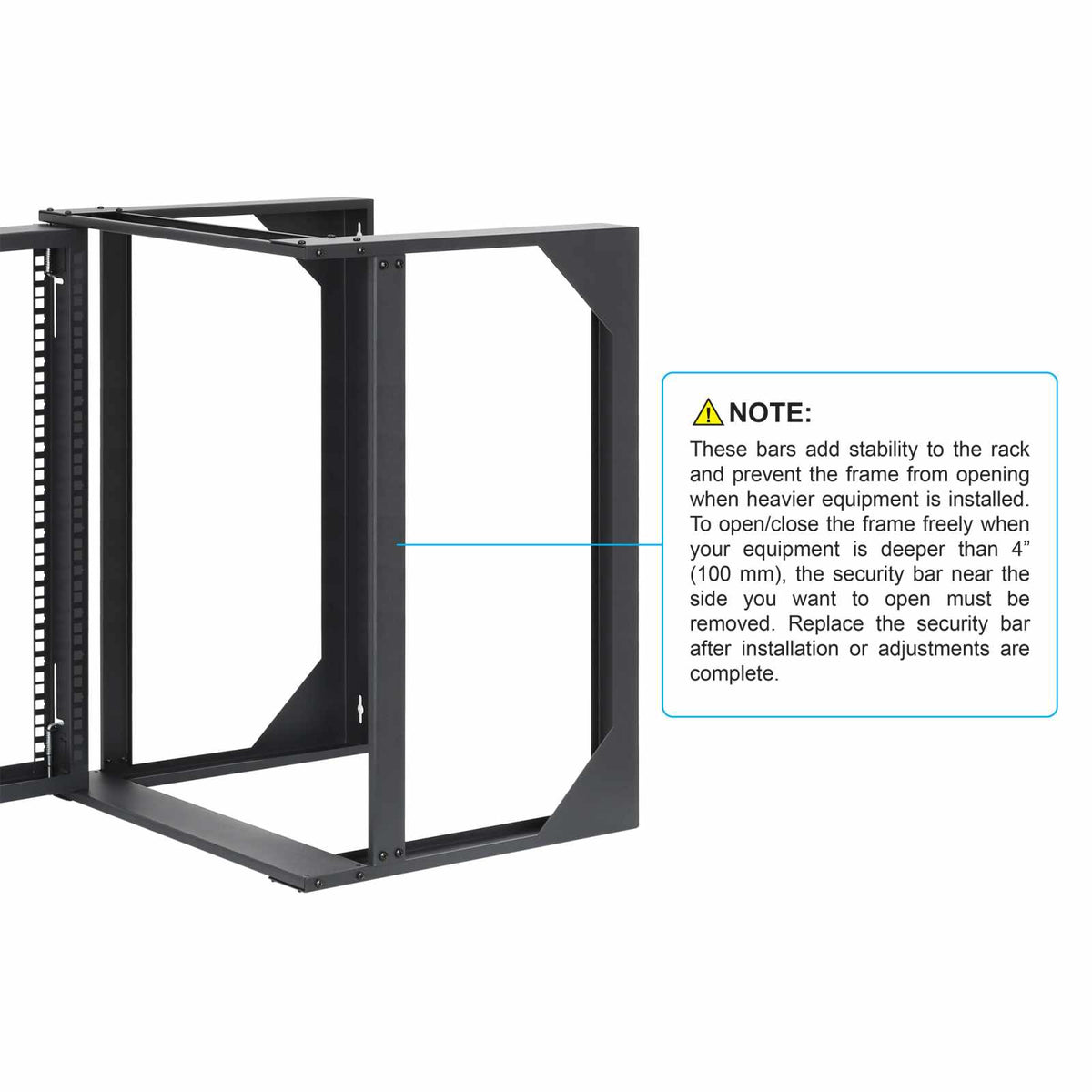 Rack abierto de 19" para montaje en pared, 2 postes, 12U Image 8