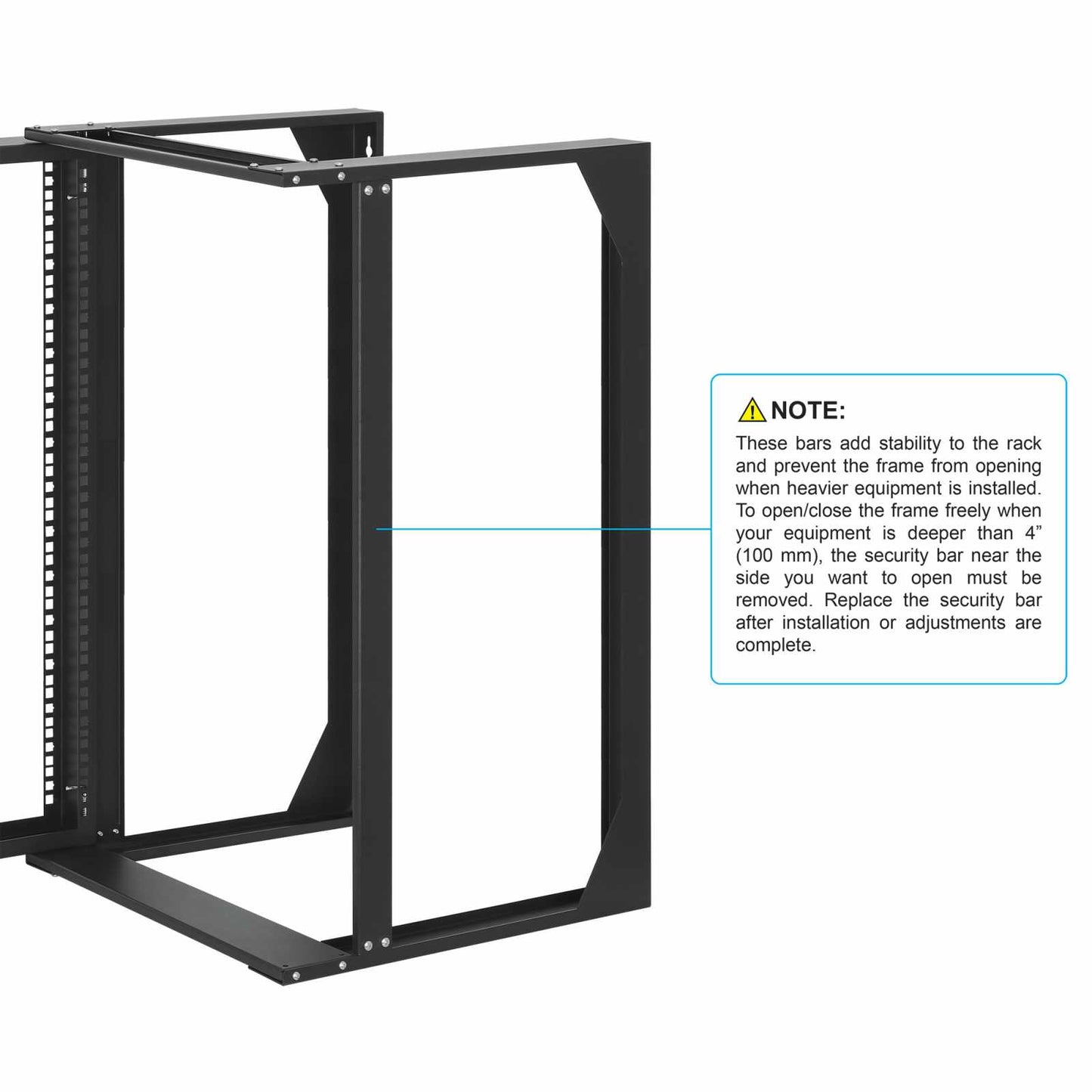 Rack abierto de 19" para montaje en pared, 2 postes, 15U Image 8