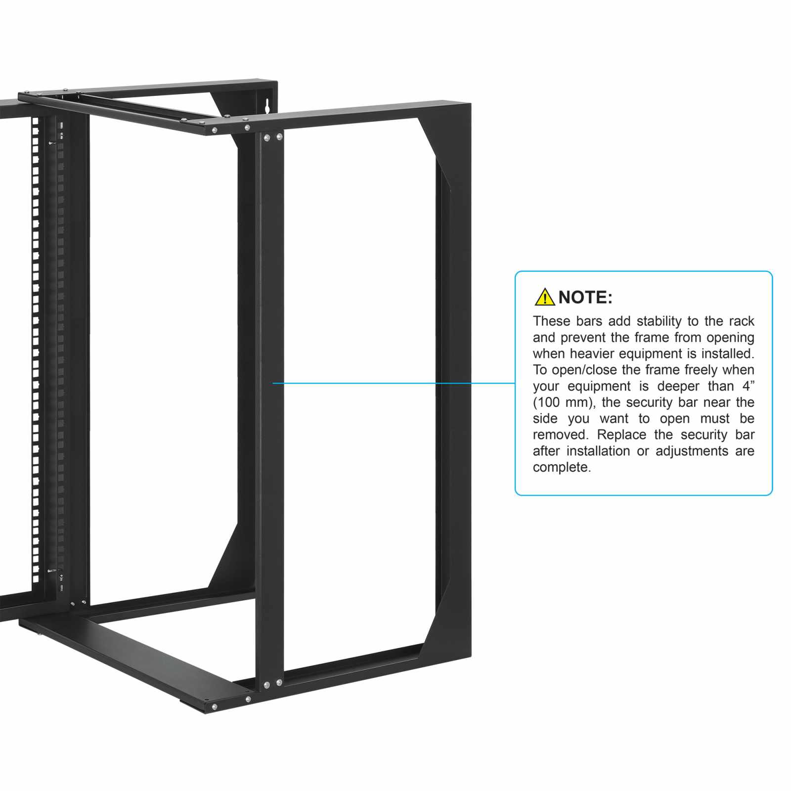 Rack abierto de 19" para montaje en pared, 2 postes, 15U Image 8
