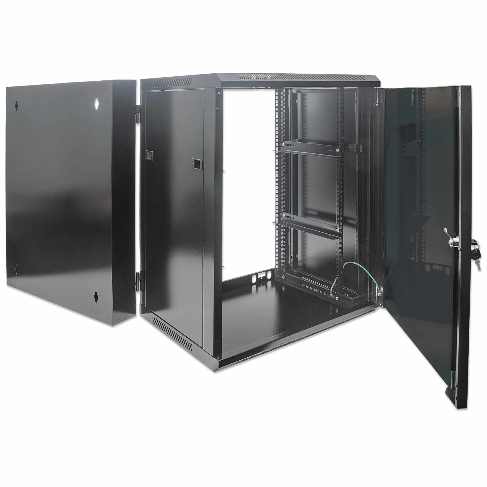 Gabinete mural abatible 19", 9U, Ensamblado Image 7
