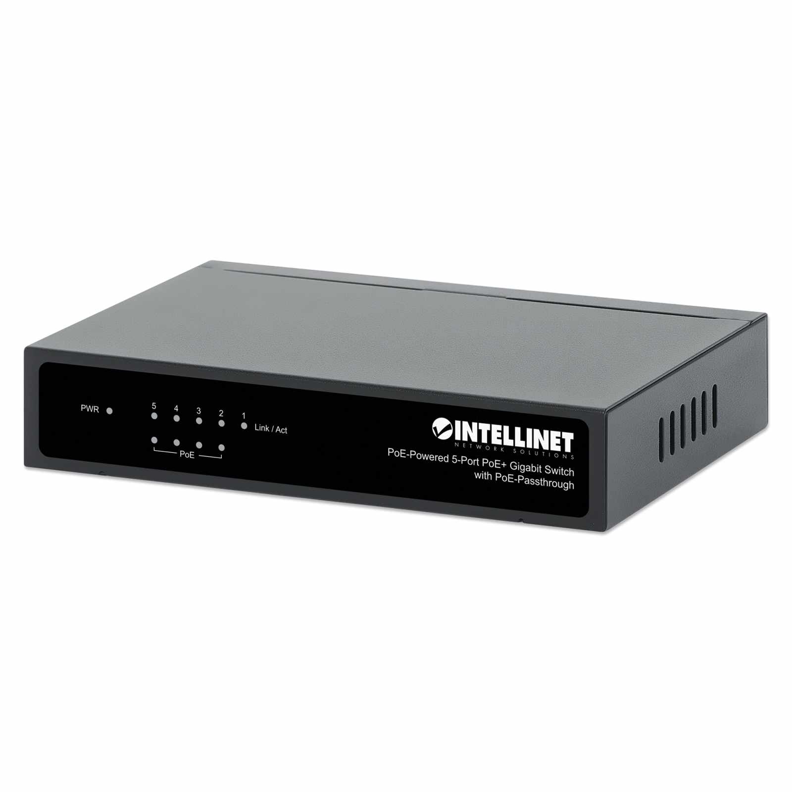 Switch con 5 puertos Gigabit alimentado por PoE, con transferencia de PoE Image 1