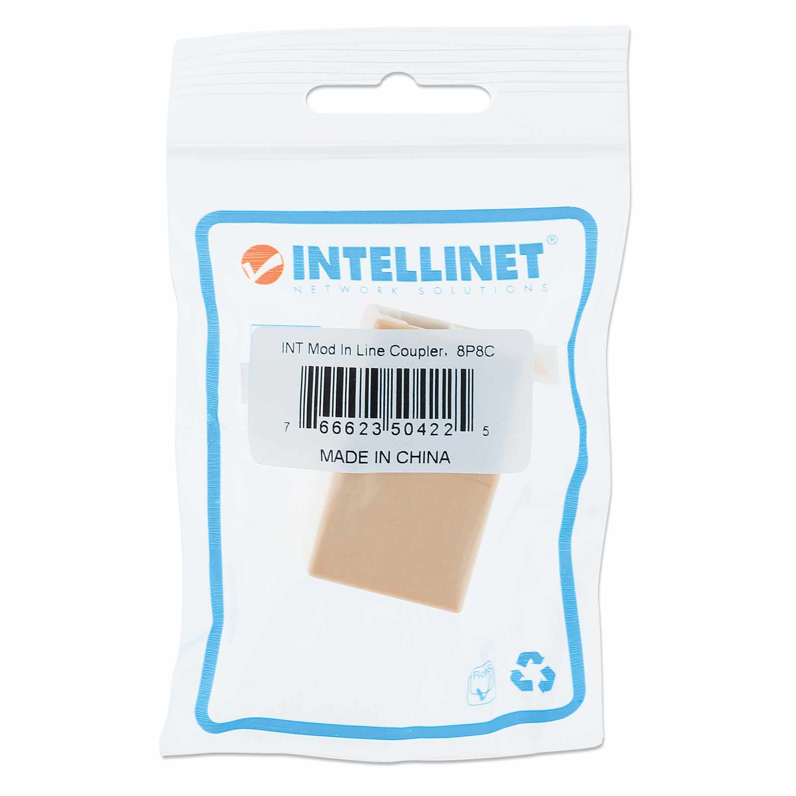 Cople RJ45 modular Cat5e hembra a hembra UTP Packaging Image 2