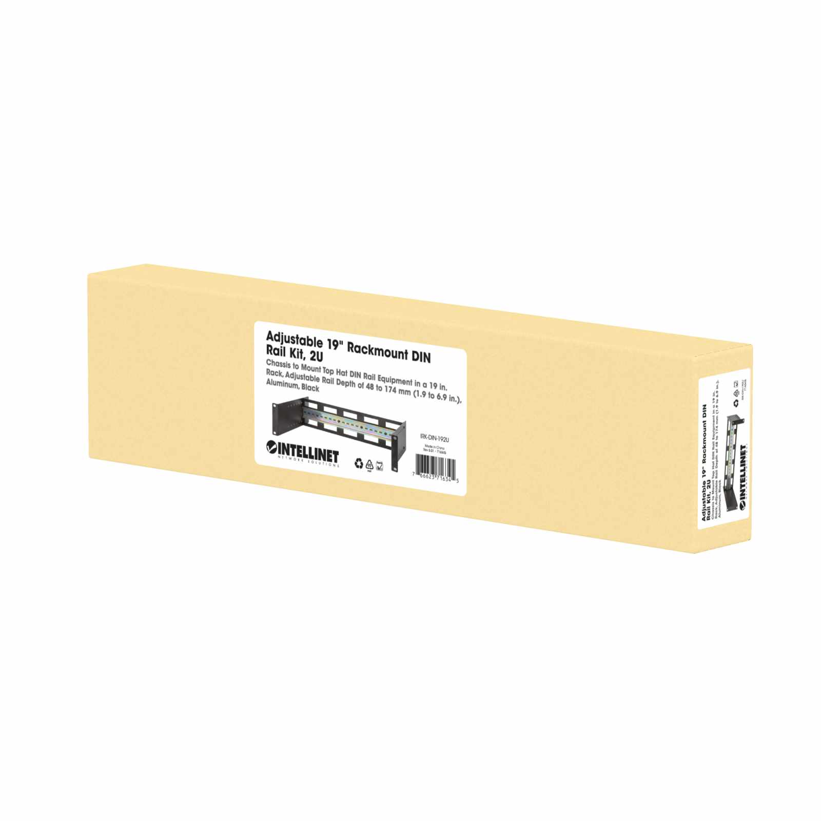 Kit de carril DIN ajustable para rack de 19", 2U Packaging Image 2