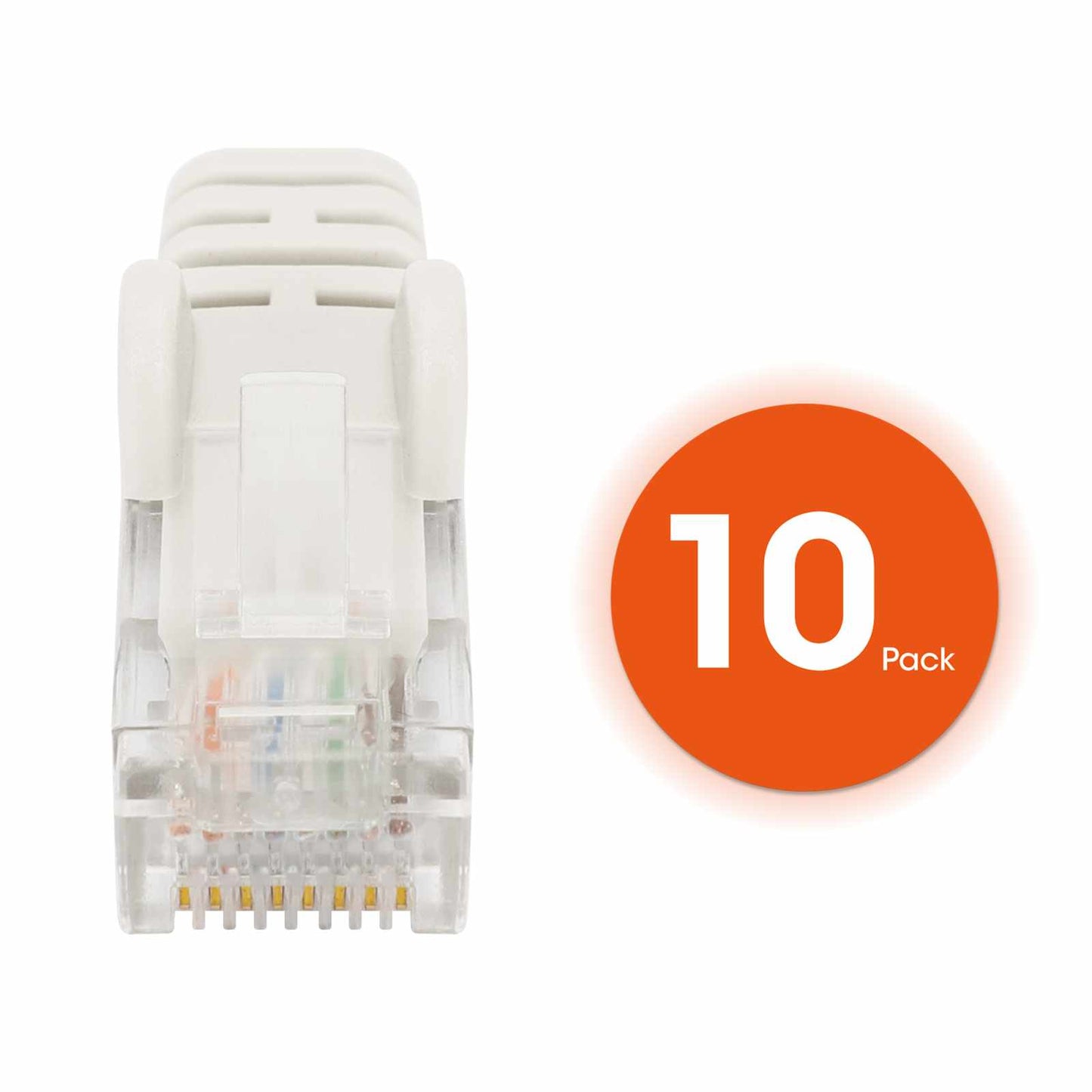 Paquete de 10 cables patch slim Cat6, 0.3 m, U/UTP, Blanco Image 5