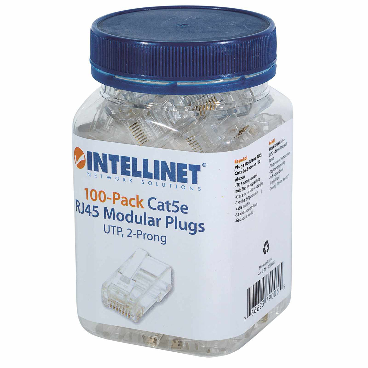 Paquete de 100 conectores modulares Cat5e RJ45 Packaging Image 2