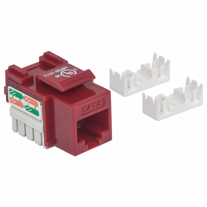 Enchufe Keystone perforado Cat6, rojo Image 3