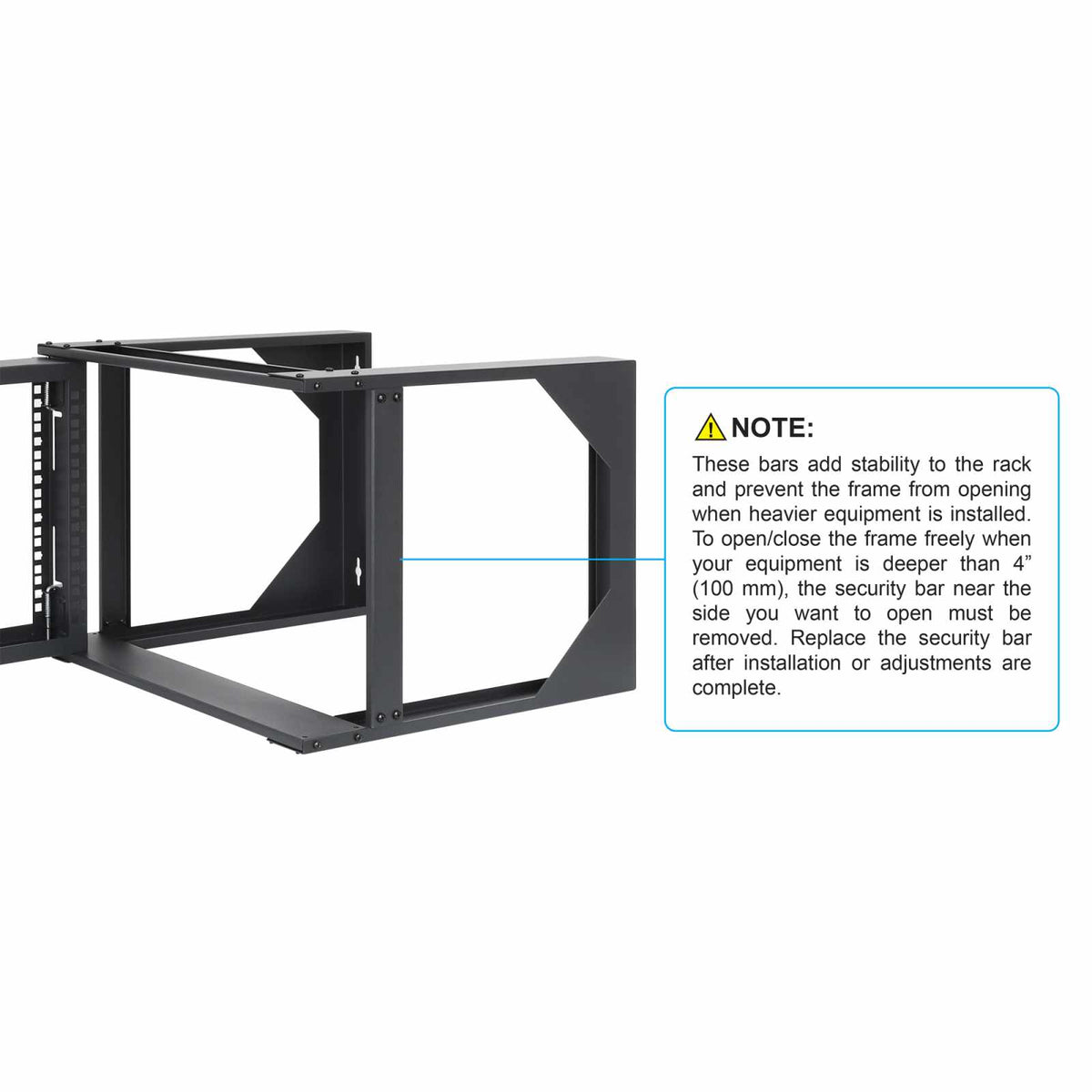 Rack abierto de 19" para montaje en pared, 2 postes, 6U Image 8