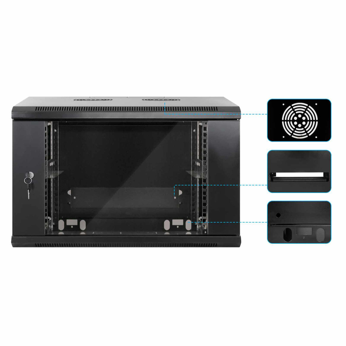 Gabinete mural de 19", 6U, Ensamblado Image 6