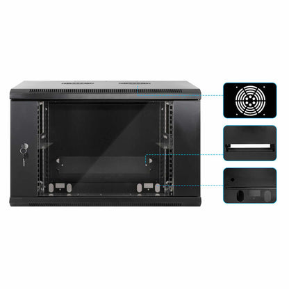 Gabinete mural de 19", 6U, Ensamblado Image 6
