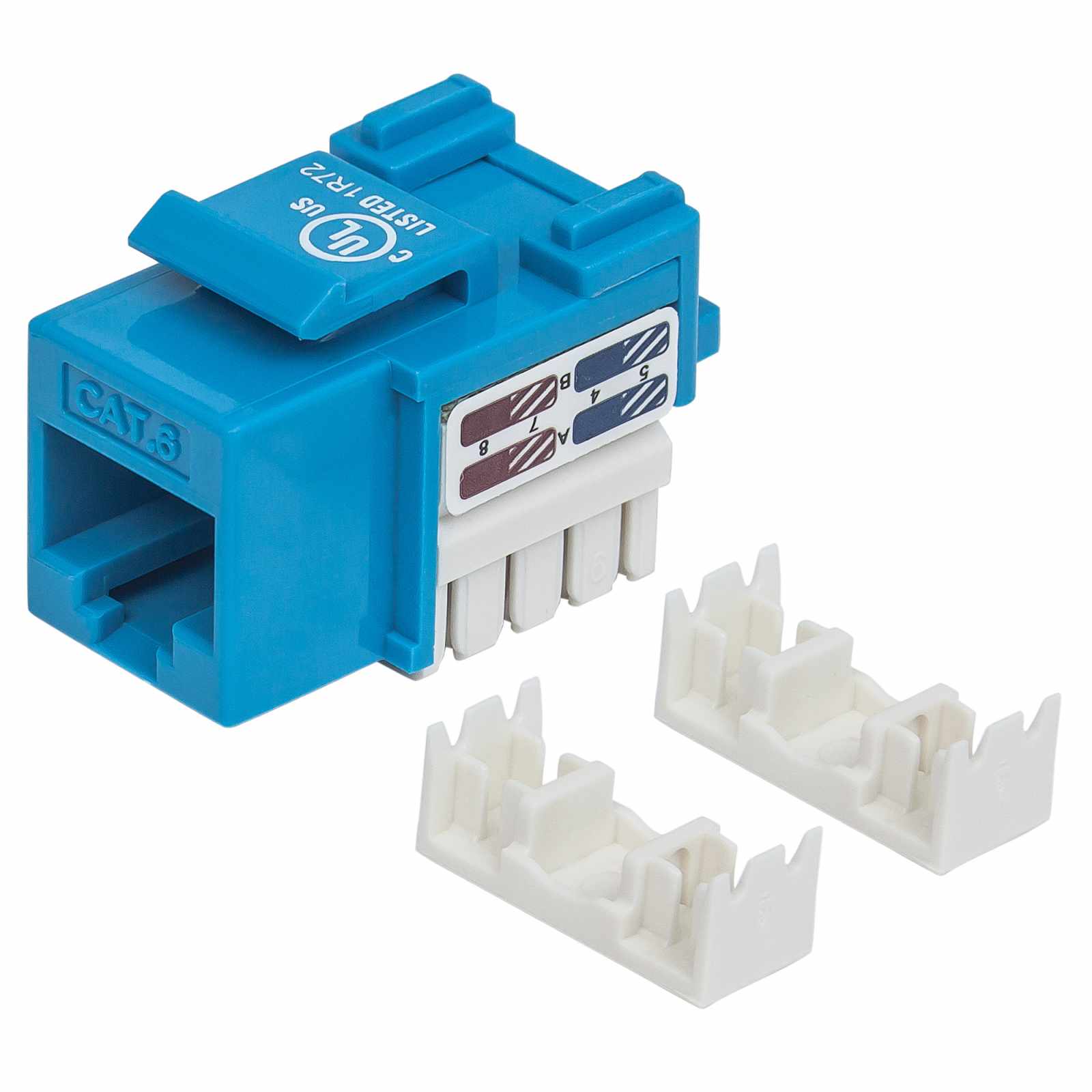 Jack Keystone perforado Cat6, azul Image 1