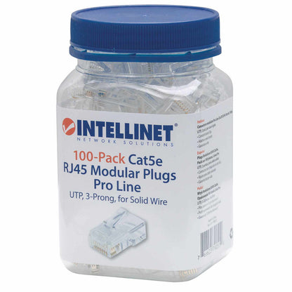 PLUG RJ45 CAT5E SOLIDO UTP BOTE 100 PZAS ORO 50-MICRAS PRO Packaging Image 2