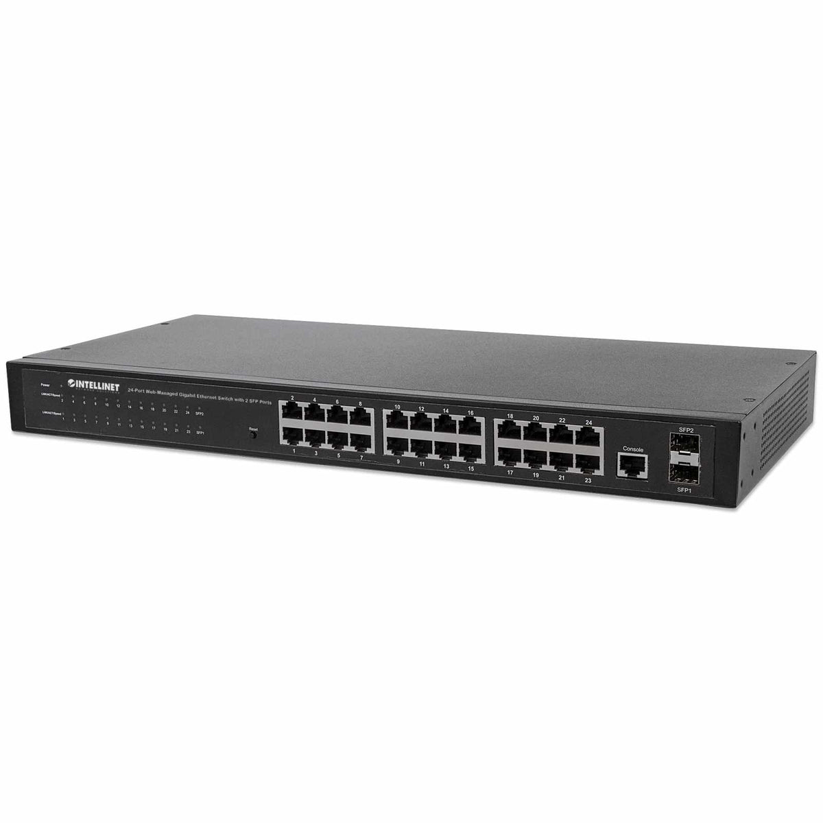 Switch de 24 Puertos Gigabit Ethernet Administrable por Web con 2 puertos SFP Image 1