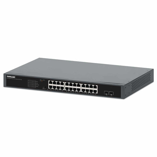 Switch PoE+ Gigabit Ethernet de 24 puertos con 2 puertos SFP, Extensión PoE a 250 m Image 1