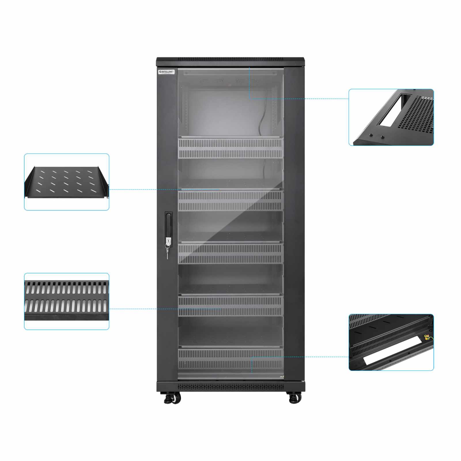 Gabinete 19" Pro Line con extractores de aire, 27U Image 8