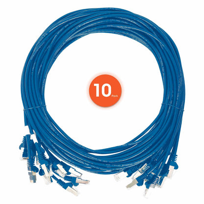Paquete de 10 cables patch slim Cat6, 0.3 m, U/UTP, Azul Image 7