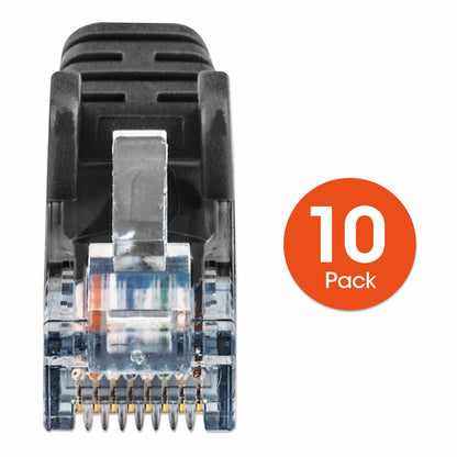 Paquete de 10 cables patch slim Cat6, 6.1 m, U/UTP, Negro Image 6