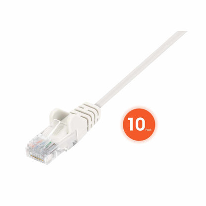 Paquete de 10 cables patch slim Cat6, 0.9 m, U/UTP, Blanco Image 3