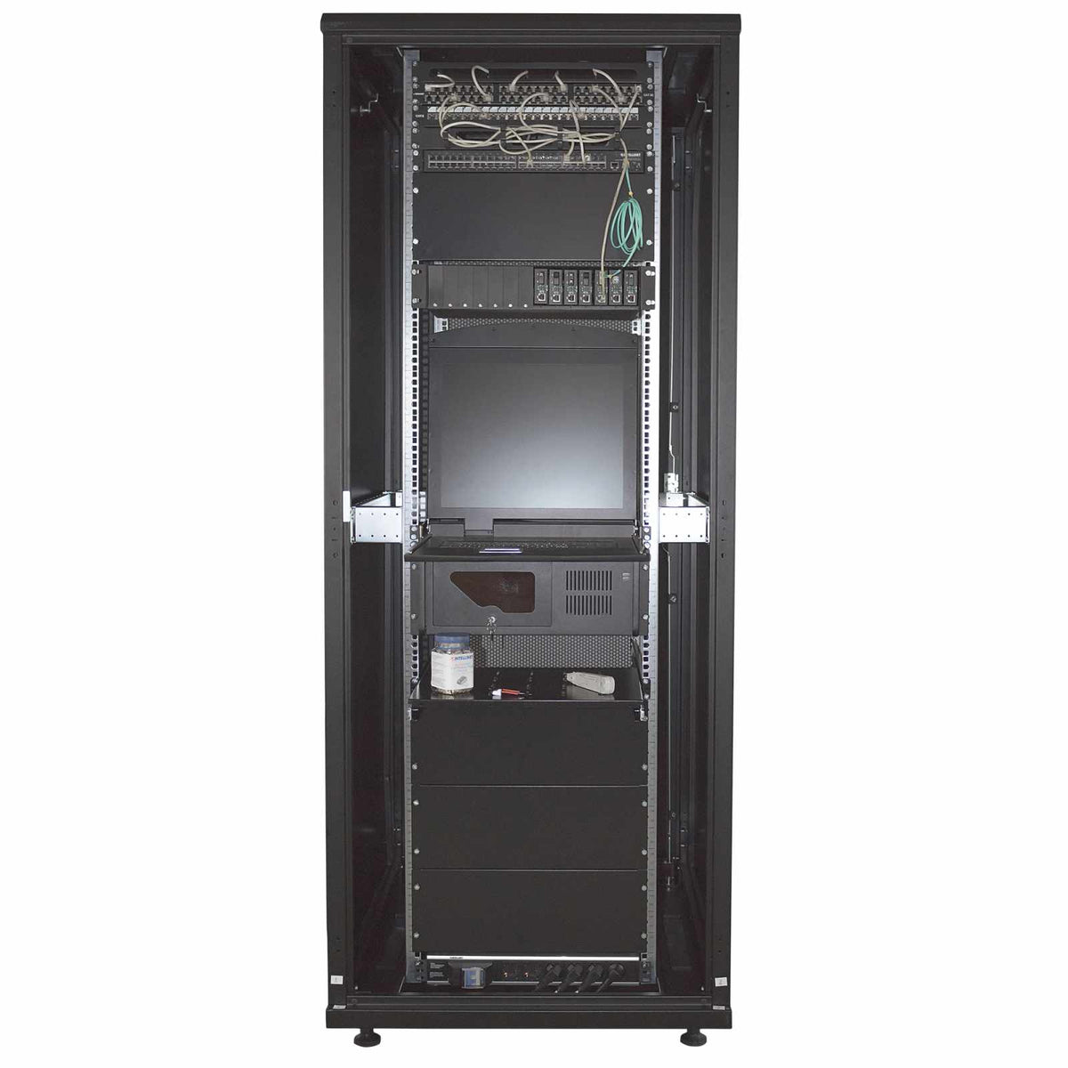 Gabinete de 19", 800x1000 con puertas de acero perforadas, 42U Image 11