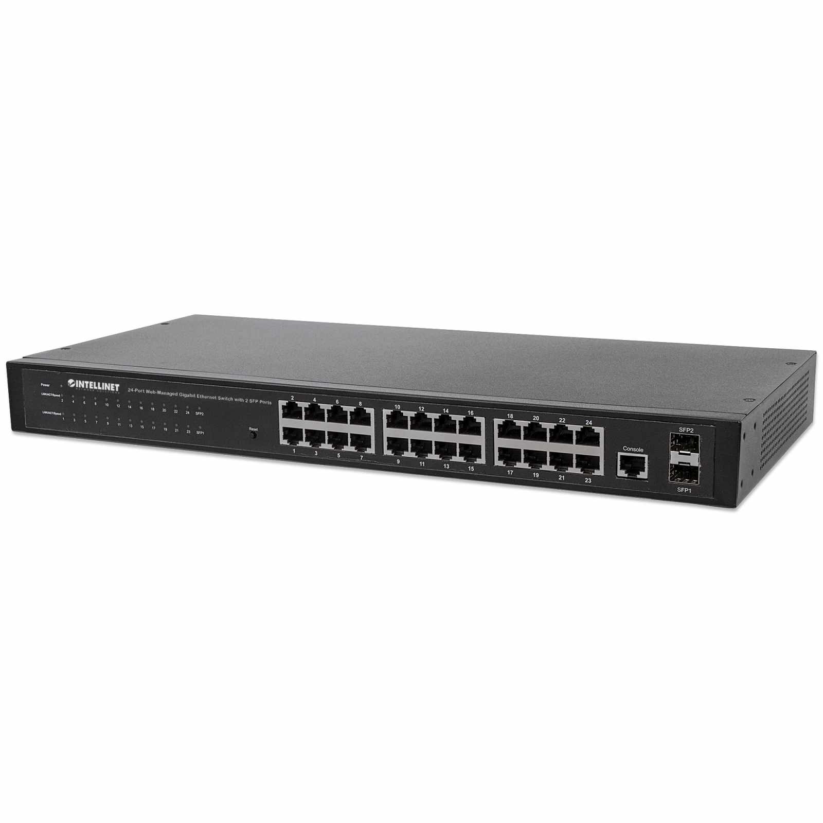 Switch de 24 Puertos Gigabit Ethernet Administrable por Web con 2 puertos SFP Image 1