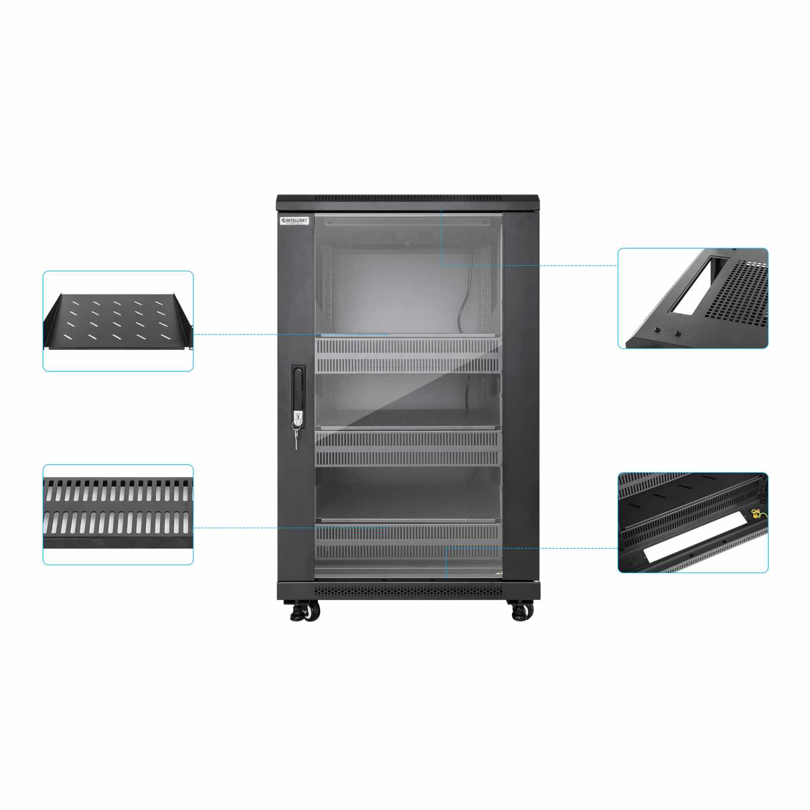Gabinete 19" Pro Line con extractores de aire, 18U Image 8