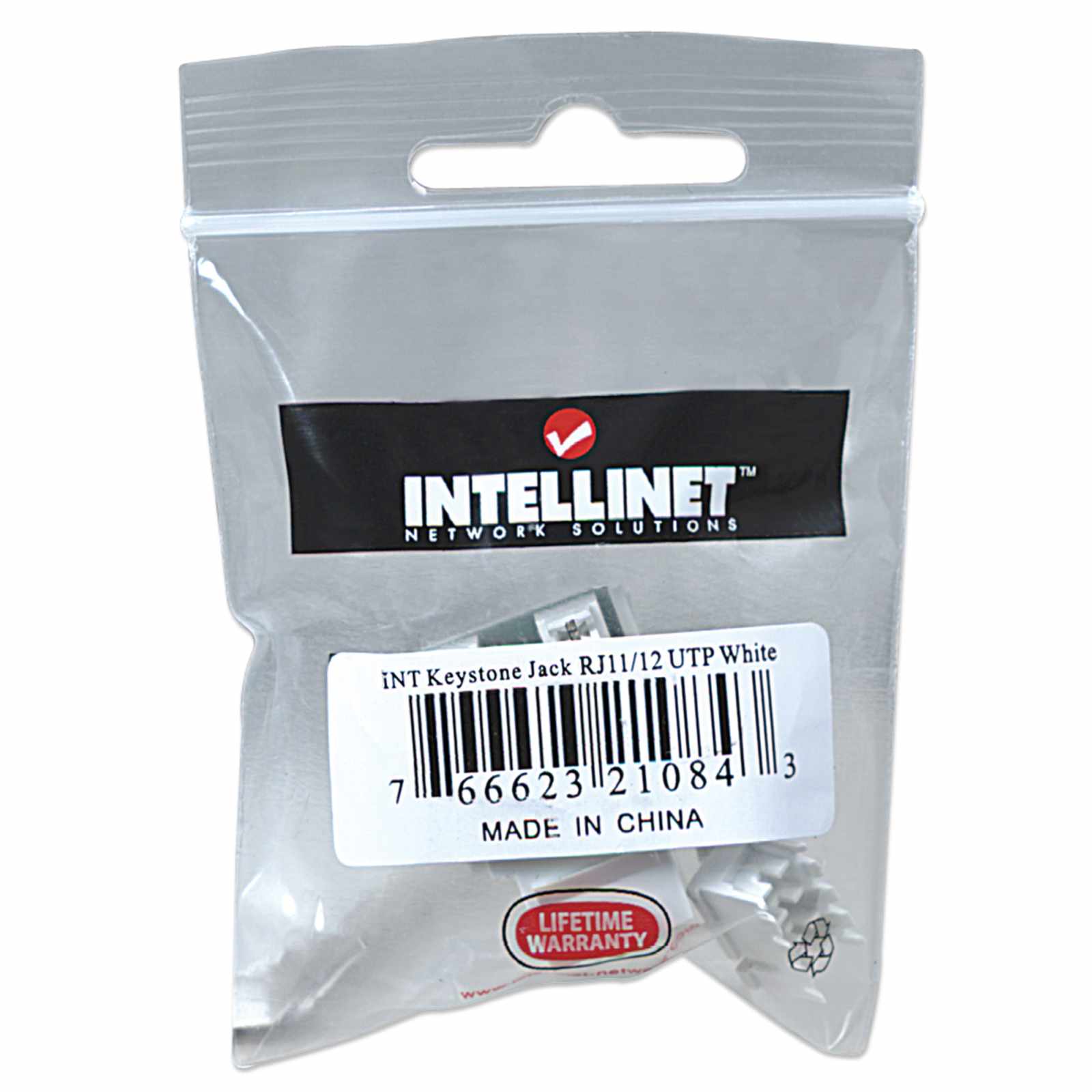 JACK RJ11 RJ12 KEYSTONE DE IMPACTO BLANCO Packaging Image 2