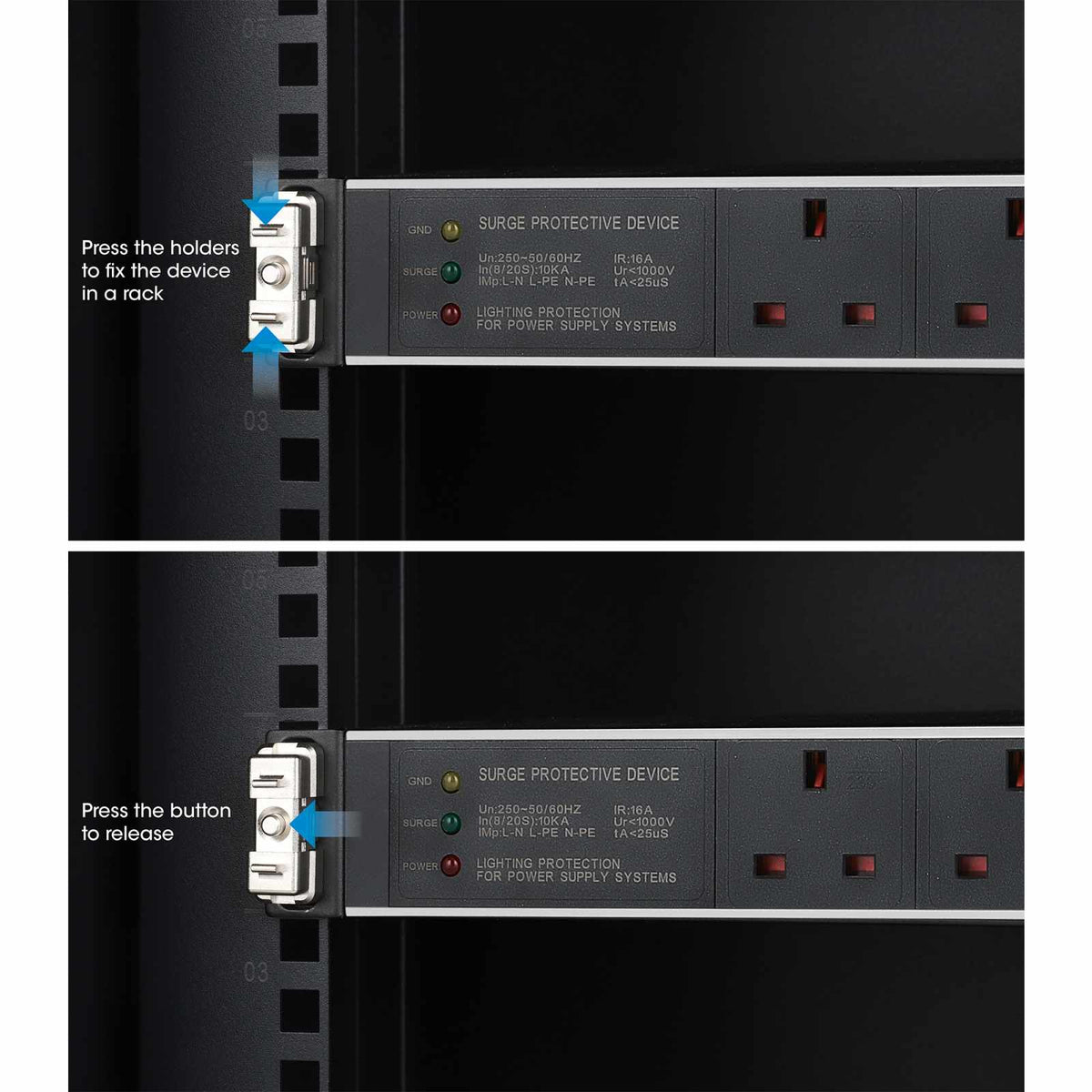 Clip de montaje en rack de 1U sin herramientas, paquete de 12 unidades Image 9