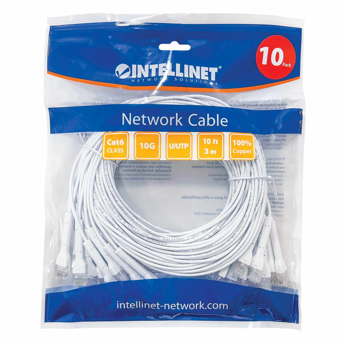 Paquete de 10 cables patch Cat6 FlexyBoot Slim, 3.0m , U/UTP Packaging Image 2
