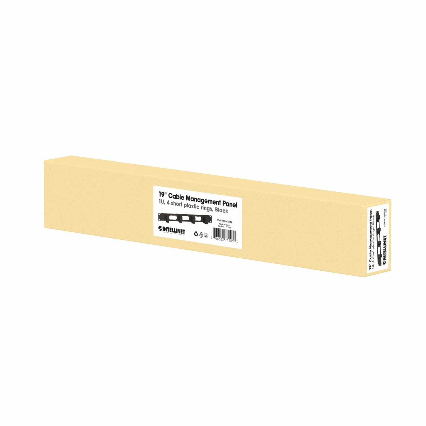 Organizador horizontal de cables 19", 4 anillos cortos Packaging Image 2