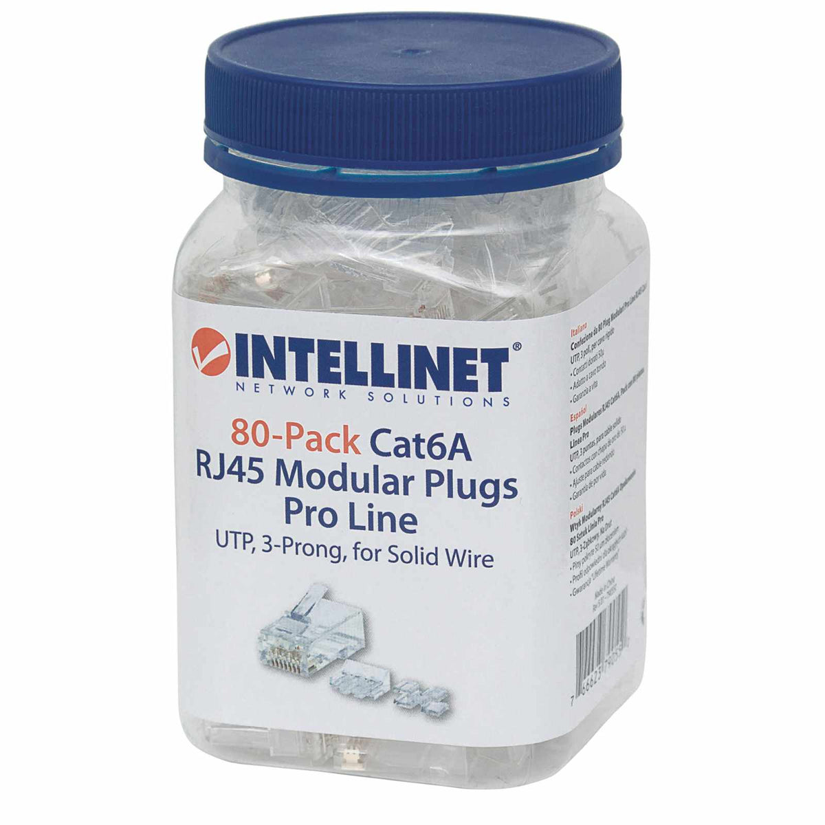 PLUG RJ45 CAT6A SOLIDO UTP BOTE 80 PZAS ORO 50-MICRAS PRO Packaging Image 2