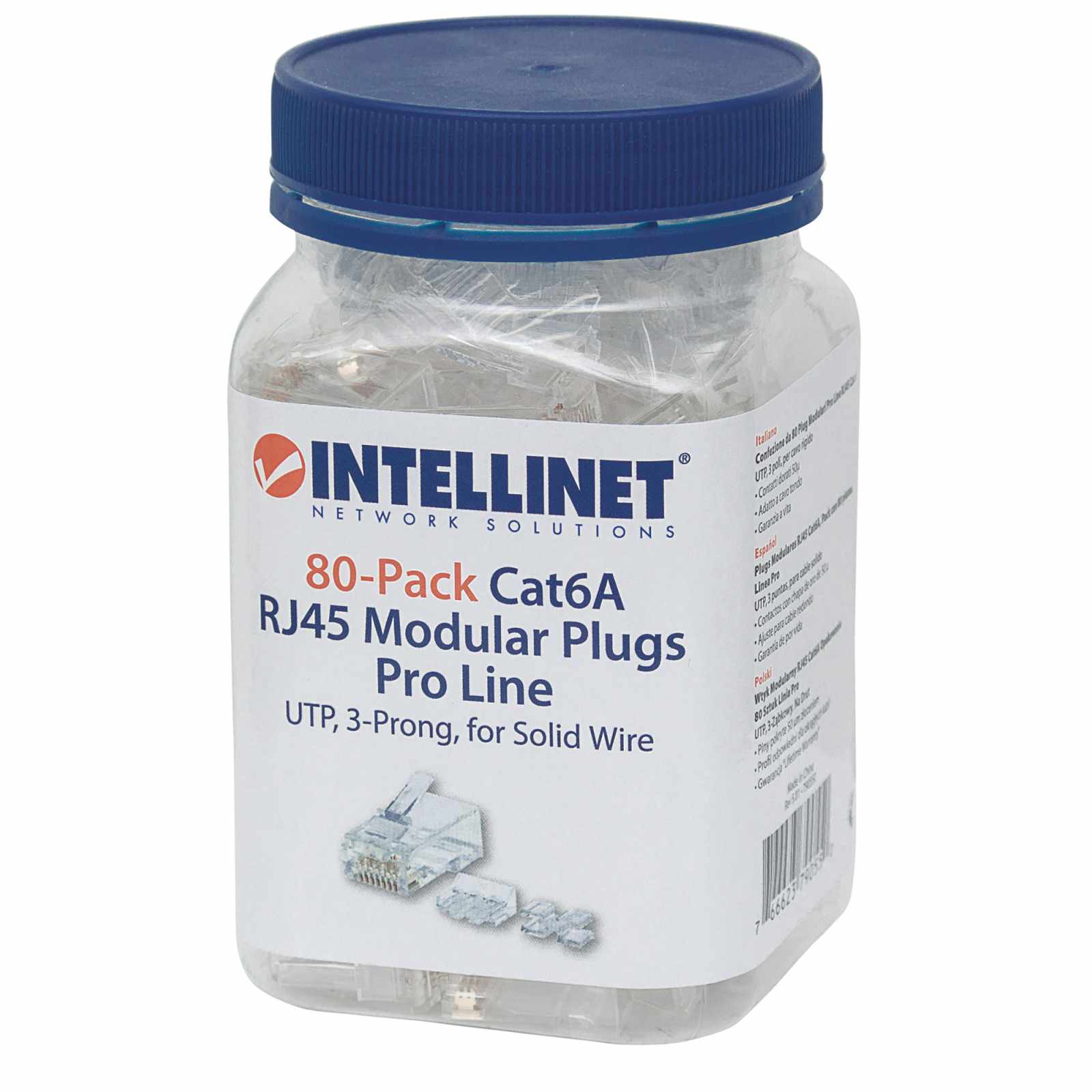 PLUG RJ45 CAT6A SOLIDO UTP BOTE 80 PZAS ORO 50-MICRAS PRO Packaging Image 2
