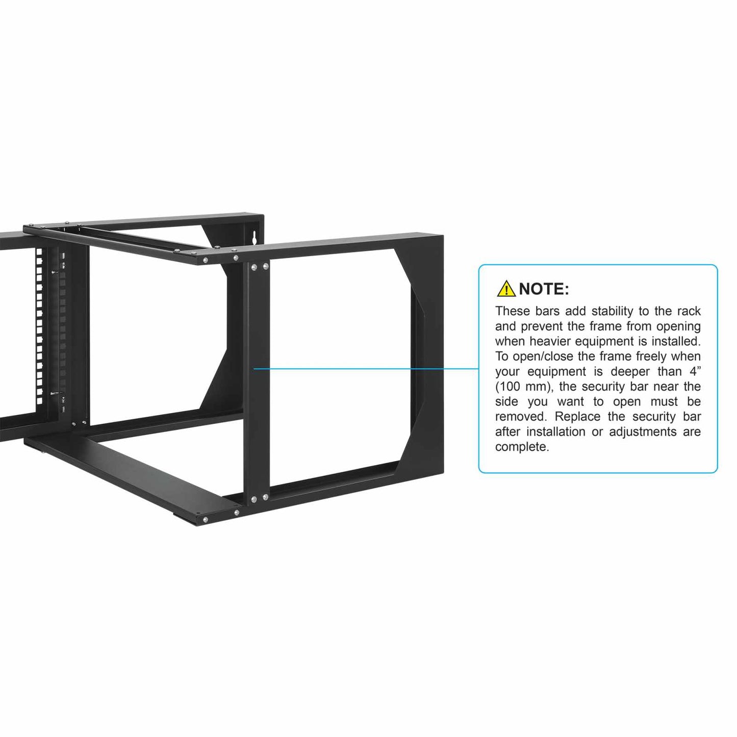 Rack abierto de 19" para montaje en pared, 2 postes, 6U Image 8