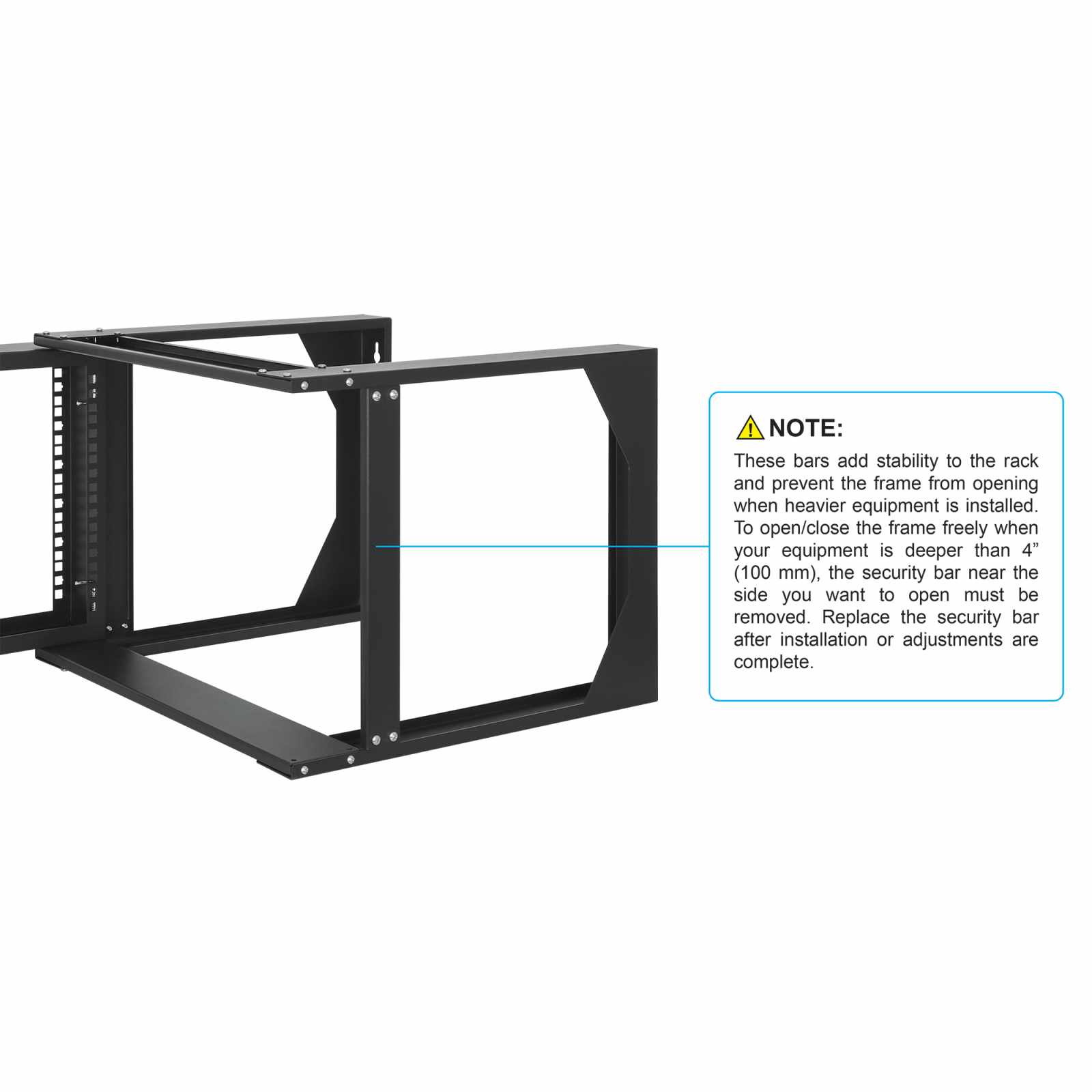 Rack abierto de 19" para montaje en pared, 2 postes, 6U Image 8