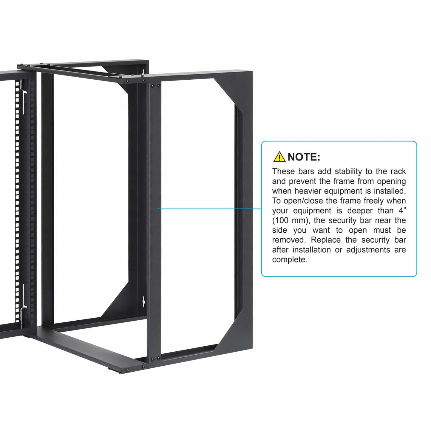 Rack abierto de 19" para montaje en pared, 2 postes, 15U Image 8