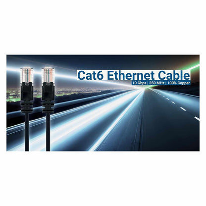 Paquete de 10 cables patch slim Cat6, 0.3 m, U/UTP, Negro Image 10