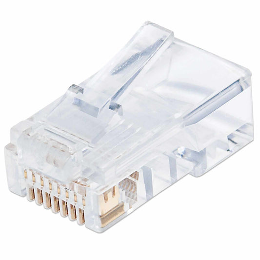 PLUG RJ45 CAT5E SOLIDO UTP BOTE 100 PZAS ORO 50-MICRAS PRO Image 1