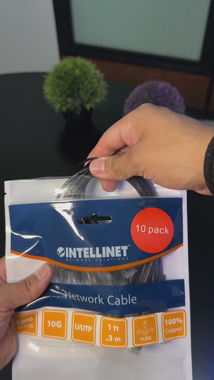 Paquete de 10 cables patch Cat6, FlexyBoot Slim, 0.6 m , U/UTP