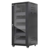 INT 19 27U floor standing, 600x600, black, with fan units Image 1