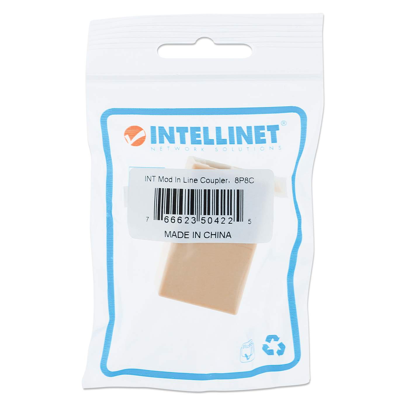 Cople RJ45 modular Cat5e hembra a hembra UTP Packaging Image 2